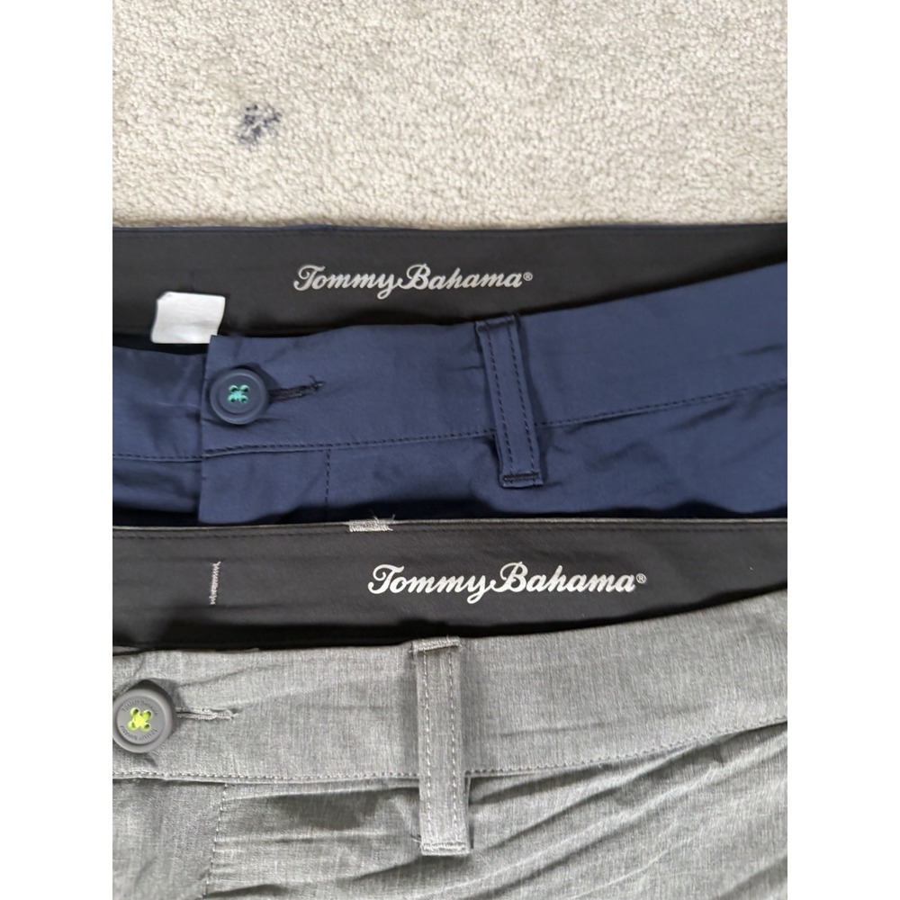 Lot of 2 Tommy Bahama Shorts Men 38* Blue Gray Islandzone Active Performance 10"